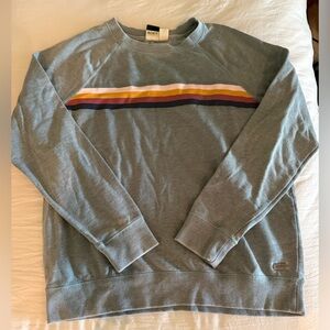 Joey Crewneck Sweatshirt - Sage with Stripe Detail